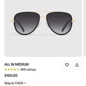 Quay Australia All In Medium Black and Gold Sunglasses